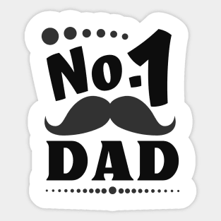 # 1 Papa Dad Funny Beard Men's Best Father Sticker